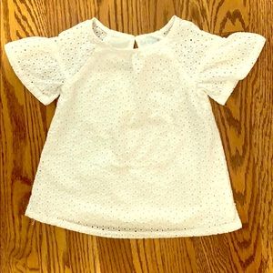 White Toddler Eyelet Top